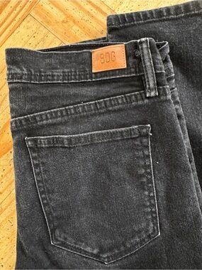 Urban Outfitters BDG Charcoal Gray Washed Denim Jeans with Tan Logo Patch